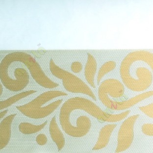 White gold color traditional design textured finished background with transparent net finished fabric zebra blind